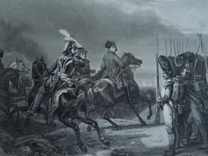 Estampe Lithographie Ancienne Napoléon Bonaparte A La Bataille D'Iéna - Foto 1 di 2