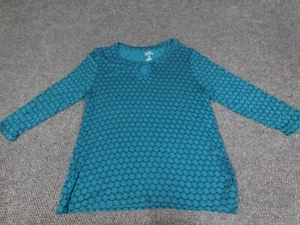 Croft & Barrow Womens Blouse PM Petites Blue pullover stretch - Picture 1 of 11