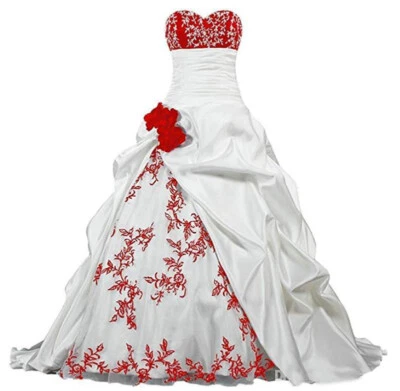 Vestidos de novia vintage azul y blanco bordado encaje cuentas satén volantes vestido Foto 1 de 4