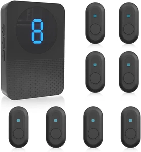 Caregiver Pager Wireless Call Button System Call Bell Alert Button Wireless Call - Picture 1 of 12