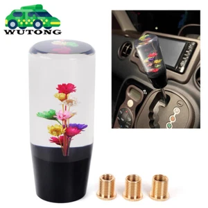 10CM JDM Clear Colorful Flower Manual Car Gear Stick Shift Knob Lever Shifter MT - Picture 1 of 11