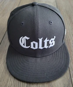 INDIANAPOLIS COLTS New Era Black Gothic Script 9FIFTY Adjustable Snapback Hat - Picture 1 of 16