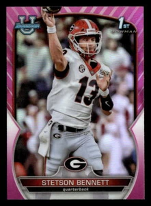 2022 Bowman University Chrome #39 Stetson Bennett Pink Refractor Georgia - Picture 1 of 2