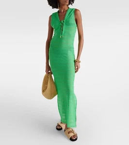Melissa Odabash Maddie Crochet Heather Green Maxi Dress | S - Picture 1 of 7