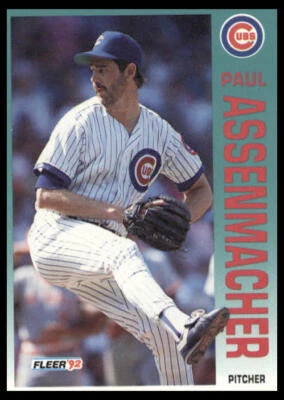 1992 Fleer #375 Paul Assenmacher Chicago Cubs Baseball Card - Image 1 of 2