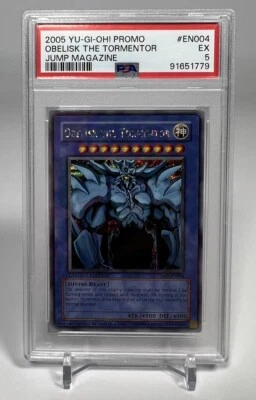 Yu-Gi-Oh! TCG Obelisk the Tormentor Shonen Jump Promo JMP-EN004 Secret Rare PSA5 - Image 1 of 4