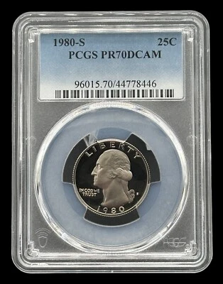 American proof coin 1980-S 25C Graded Washington Quarter PCGS PR70DCAM - Image 1 of 2