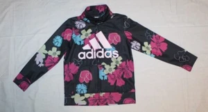 Girls black ADIDAS jacket with flowers Size 5 - Picture 1 of 1