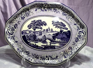 VTG Daher Blue And White Blue Willow Server Tray 11101 Made in England 7.75"L - Picture 1 of 12