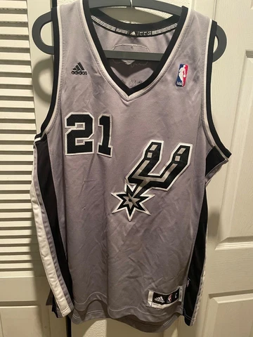 Tim DUNCAN San Antonio SPURS Jersey #21 Vintage NBA Adidas size L SEWN Gray Cover