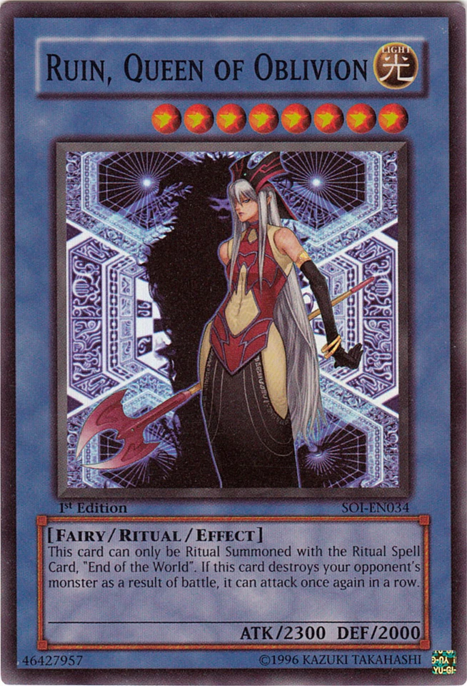 YU-GI-OH, RUIN, QUEEN OF OBLIVION, SR, SOI-EN034, 1. Edition!!!, TOP - Bild 1 von 1