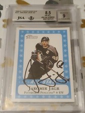 2000-01 Topps Heritage Auto All Star Jaromir Jagr #221 Pittsburgh Pens BGS 8.5 