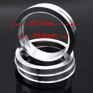 4pcs Alloy Customize Made Wheel Spacer Spigot Hub Centric Rings 67.1mm to 59.6mm - Foto 1 di 9