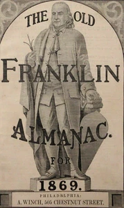 American History Franklin Almanac Shipwrecks Executions Train Disasters 1869 - Picture 1 of 10