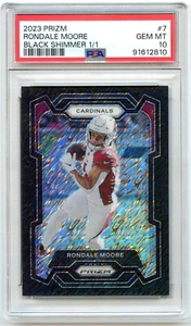 RONDALE MOORE 2023 PANINI PRIZM BLACK SHIMMER FOTL SP 1/1 PSA 10 GEM MINT - Picture 1 of 2