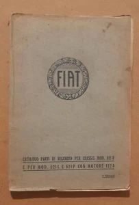 CATALOGO PER PARTI DI RICAMBIO FIAT PRIMA EDIZIONE 1941 - Foto 1 di 9