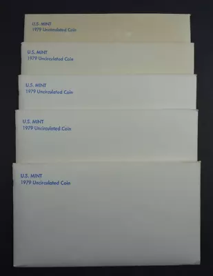 (5) 1979 P & D US Mint Uncirculated Sets 60 Coins OGP Original Envelopes - Image 1 of 4