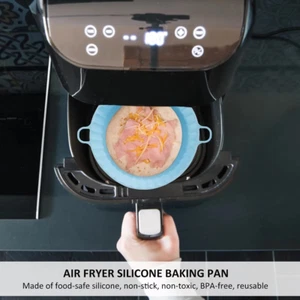 2x Air Fryer Silicone Pot Air Fryer Basket Liners Non-Stick Reusable Baking Tray - Picture 1 of 7