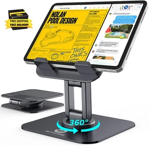for Ipad Stand for Desk, 360 Rotating Adjustable Portable Monitor Tablet Holder - Picture 1 of 8