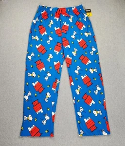 Peanuts Snoopy Pyjama Lounge Hose Herren L Hundehütte Woodstock Baumwolle Neu mit Etikett - Bild 1 von 6