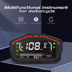 Universal Digital Moto Dash Panel LCD Dashboard Speedometer Odometer Tachometer - Picture 1 of 13