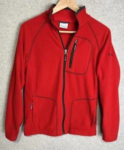 Columbia Red Fleece Jacket Youth Unisex Size Large Full Zip Pockets - Picture 1 of 10