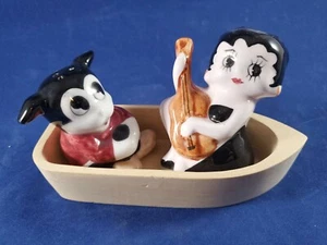 Betty Boop and Pudgy in a Boat, Salt & Pepper Shakers, 3 Pc. - Picture 1 of 8