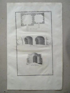 Urna sepulcro planta columbario arquitectura antigua Montfaucon grabado en cobre 1722 - Imagen 1 de 2