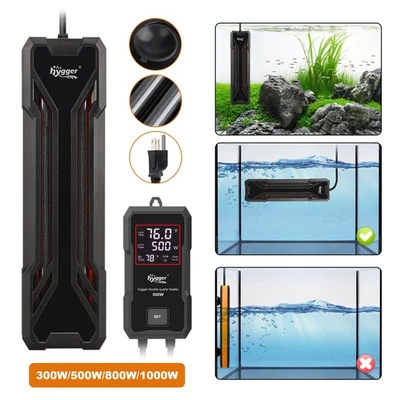 hygger 100W/300W/500W/800W/1000W LED Display Aquarium Heater Fish Tank Heater - Image 1 of 4