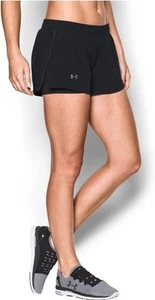 Under Armour UA HeatGear Accelerate Split Ladies Black Loose Running Shorts M - Picture 1 of 4