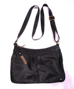Le Sportsac schwarze SIGNATURE RAFFINIERTE HOBO Nylon Schultertasche ~ goldene Hardware - Bild 1 von 6