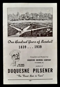 PITTSBURGH PIRATAS 1839-1939 DUQUESNE PILSENER 100 AÑOS DE BÉISBOL (MLB) 96201 - Imagen 1 de 6
