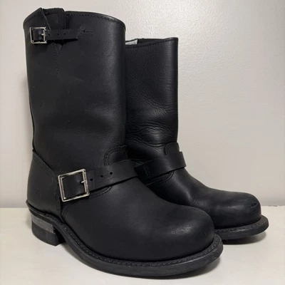 Frye Engineer Boot Black Buckle Women’s Size 8 Leather Work USA Western Biker - Image 1 of 4