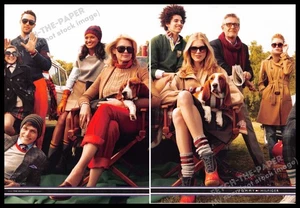 Tommy Hilfiger 2010s Print Ad (2 pg) 2010 "The Hilfigers" Basset Hound Dogs - Picture 1 of 1