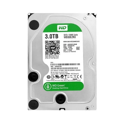 WD GREEN 3TB HDD Hard Disk 3.5" SATA For DVR Video Cameras PC NAS Refurbished - Image 1 of 4