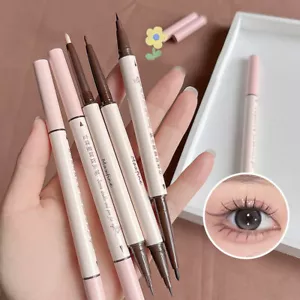 2 In 1 Eyeliner Pencil Ultra-slim Liquid Eye Liner Pearlescent Silkworm Gel Pen - Picture 1 of 15
