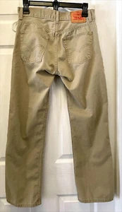 Rare Levi's 505 16 Reg 28x28 Jeans White Blank Tab Tan Denim  - Picture 1 of 5