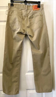 Pantalones de mezclilla Levi's 505 16 Reg 28x28 blancos lengüeta en blanco tostado raros  Foto 1 de 4