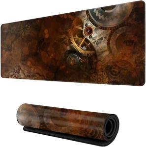 Steampunk Vintage Gear XXL XL Large Gaming Mouse Pad for Desk, Non-Slip Long Ext - Picture 1 of 6