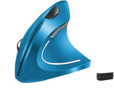 6Buttons 2.4GHz Adjustable DPI 800/1200/1600 Vertical Ergonomic Mouse (Blue) - Image 1 of 4