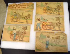 RARE 5 Antique COMIC PANES 1901 Pore Lily Americana R. F. Outcault/NY HERALD - Picture 1 of 10