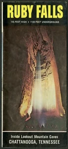 Ruby Falls, Chattanooga, Tennessee, opuscolo turistico a 3 pannelli, metà-fine anni '70 - Foto 1 di 3