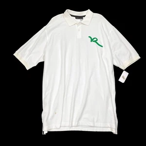 Rocawear White Vintage Logo Y2K Polo Shirt Mens NWT Flaw 2XL 2X XXL Long Tall - Picture 1 of 5