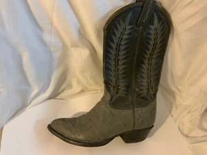 Mens Tony Lama Cowboy Boots Size 7.5 EE Blue Gray - Picture 1 of 11