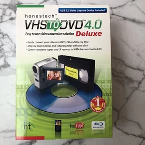 Honestech VHS Tapes to DVD 4.0 Deluxe LP & Cassettes to CD & WMA File Converter - Afbeelding 1 van 9