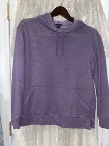 Champion Hooded Drawstring Purple Stripe Sweatshirt Size M - Picture 1 of 5