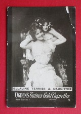 OGDENS GOLD  ANTIQUE 1901 CIGARETTE CARD  ACTRESSES  ELLALINE TERRISS & DAUGHTER