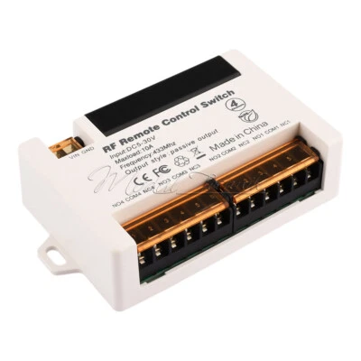 4 Channels 10A Wireless Relay Remote Control Switch Receiver 433Mhz RF Relay - Image 1 of 4