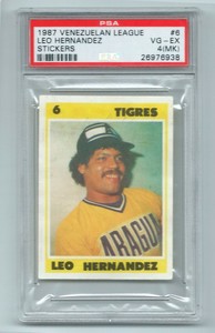 1987 Venezuelan League Sticker  LEO HERNANDEZ # 6