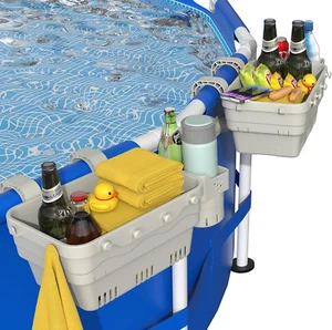 Poolside Storage Basket, Pool Accessories for above Pools, Swimming Pool Basket - Picture 1 of 8